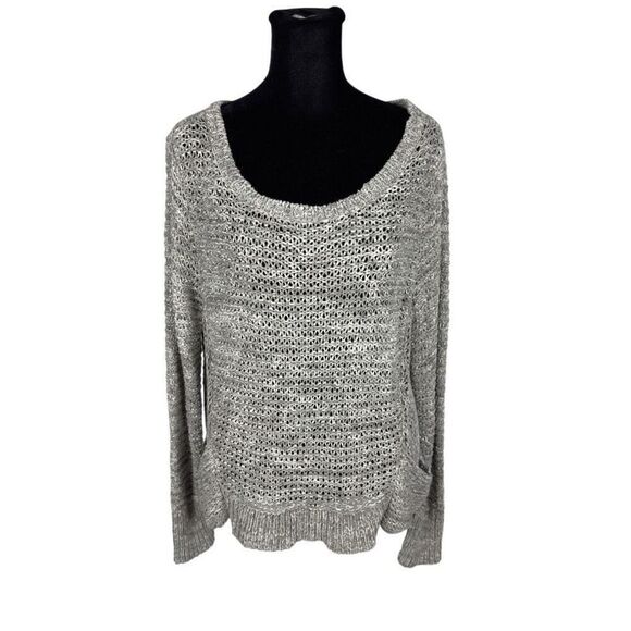 Eileen Fisher Cotton Blend Open Knit Boat Neck Sweater - Women’s M - Picture 1 of 8